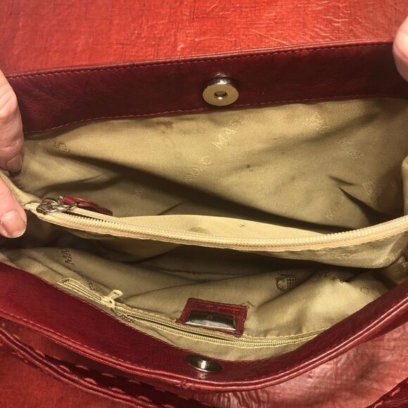 Paola Masi Made in Italy Red Leather Handbag - Picture 7 of 11